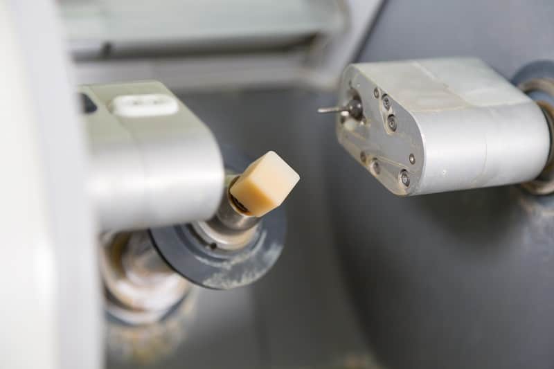 Dental implant in dentist's CEREC milling machine